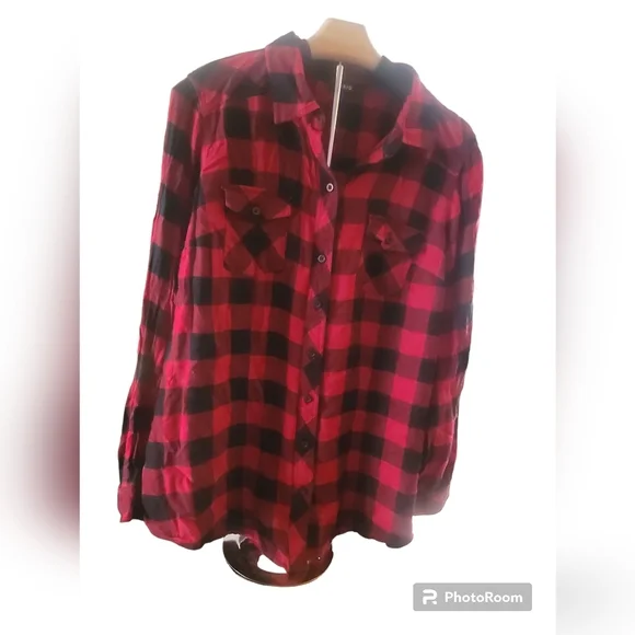 Torrid Relaxed Fit Brushed Rayon Button-Up Shirt Size 1 - Picture 1 of 9